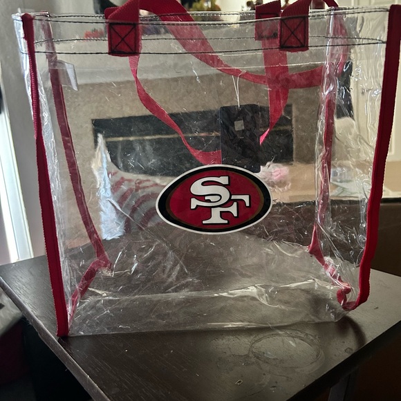 NFL Team Clear Reusable Plastic Tote Bag Stadium Approved NWT - Picture 1 of 4
